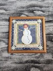 Snowman Framed Picture From Little Snowflakes Oak Frame by Beth Yarbrough