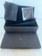 Dior Homme Black Leather Eyeglasses Case with Cleaning Cloth and Box 60 NEW 71