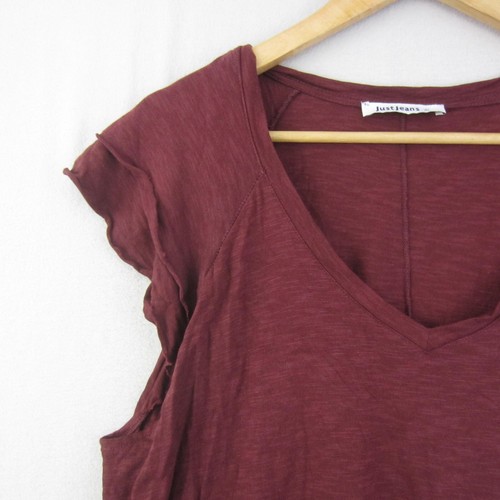 Just Jeans Top Womens Extra Large 16 Brown Tee Shirt T-Shirt Stretch Casual - Picture 3 of 14