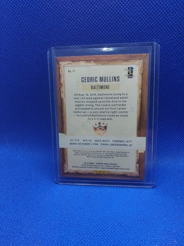 2019 Panini Diamond Kings Blue Framed Cedric Mullins #77 Rookie - Picture 2 of 2