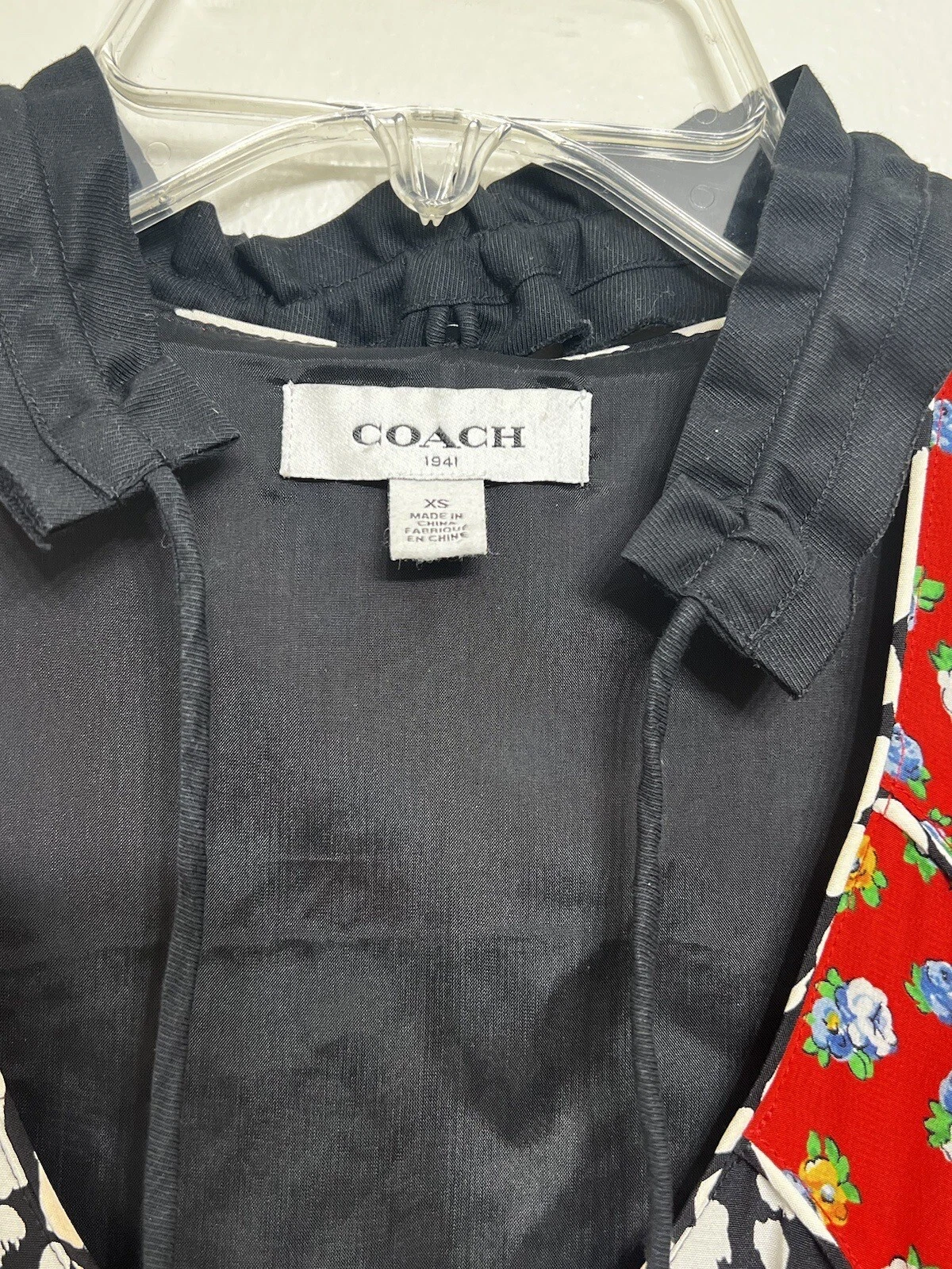 Abito Coach 1941 patchwork 100% vita a goccia di seta linea XS foderato tasche floreali