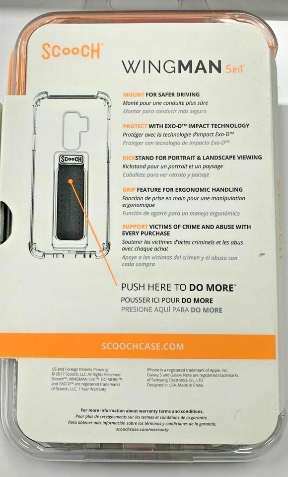 Funda Scooch Wingman 5 en 1 con soporte para Galaxy S9+ - Transparente Foto 2 de 2