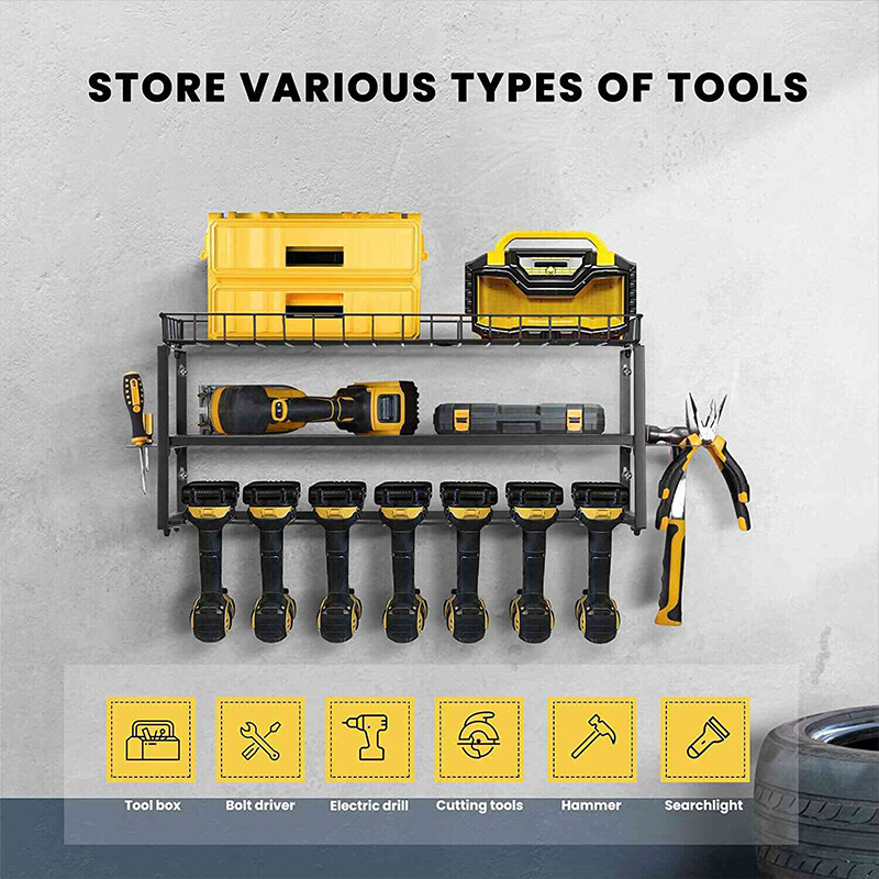 Single Power Drill Rack Garage Power Tool Organizer Wall Mount Cordless Drill Holder Tool ...