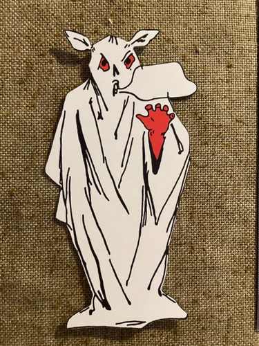 U Pick of 2 Vintage Inspired Ghost Says BOO Card Halloween Cardstock Decoration - Picture 10 of 14