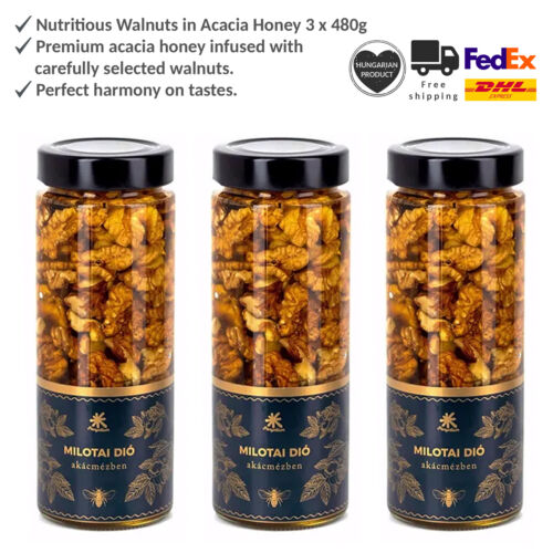 Nueces nutritivas de especialidad de miel orgánica húngara en miel de acacia - 3x480 g - Imagen 1 de 4