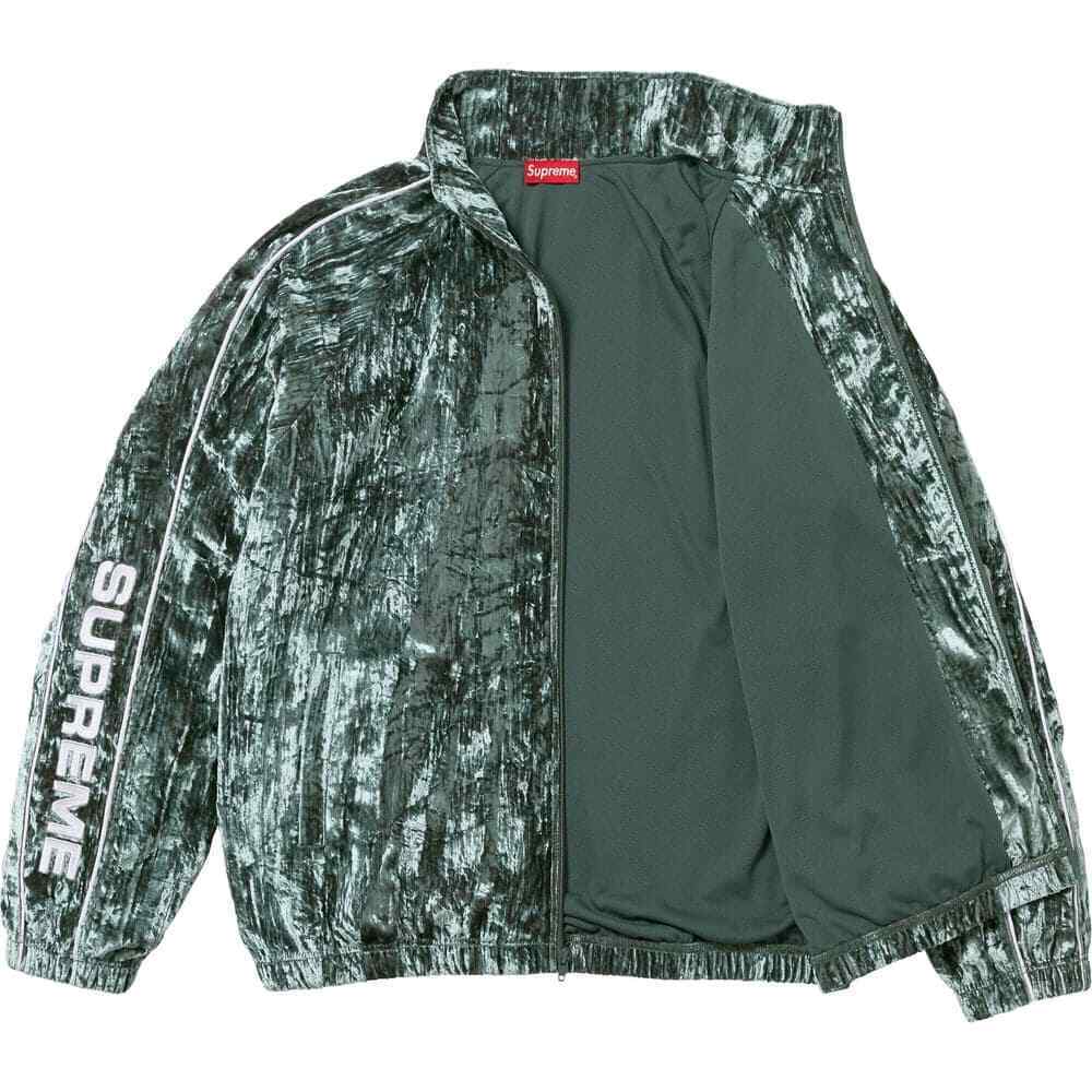 Supreme Crushed Velvet Track Jacket 2colors Black Olive Size Supreme Crushed Velvet Track Jacket 2colors Black Olive Size