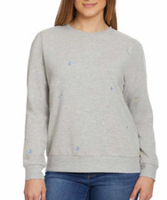 NEW Gloria Vanderbilt Women's Midweight Embroidered Crewneck Size XL