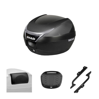 Shad D0b34106 - rear box or bag for scooter or motorcycle sh34 carbon look