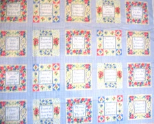 Fabric Traditions 1997 HOME SWEET HOME Picture Book Patches 34x44 quilt cotton
