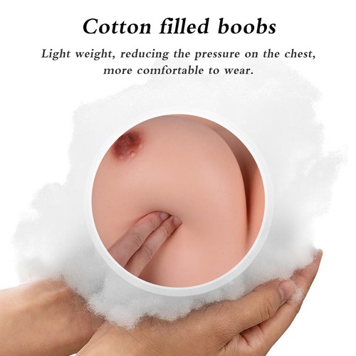 IMI 9th Flocking Silicone Breast Form Boobs B-K Cup Breastplate for Crossdresser - Picture 16 of 16