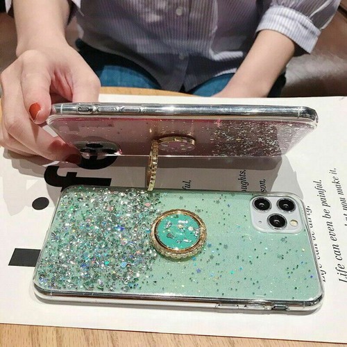 Girly Glitter Ring Case For iPhone 15 14 11 13 12 Pro Max XR 16 Shockproof Cover - Picture 8 of 15