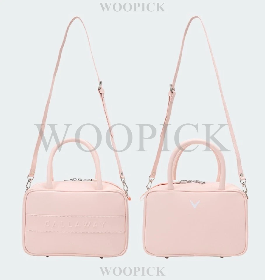 Bolsa tote feminina de golfe Callaway 2024 HANNA PU 27x17x13cm nova em folha - rosa - Imagem 3 de 4