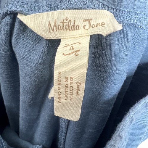 Matilda Jane Pants Girl's 4 Blue Ruffle Pull On Lightweight Pants - Picture 5 of 5