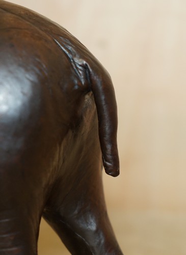 SMALL SIZED LIBERTY'S LONDON OMERSA BROWN LEATHER HIPPOPOTAMUS FOOTSTOOL - Picture 12 of 18