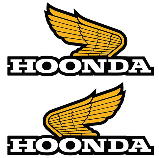 HOONING HONDA STICKER HOONDA RETRO CLASSIC HONDA WINGS LOGO PAIR | eBay