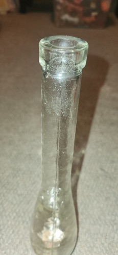 Vintage Clear Glass Blown Wine Bottle Funky Botom 16.5 Inches Tall - Picture 4 of 8