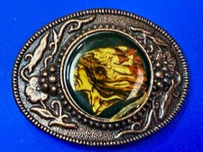 Native American Indian Chief Head with Headdress Picture on Western Belt Buckle