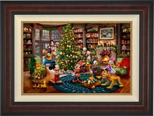 Thomas Kinkade Studios Mickey Trimming the Tree 18x27 LE G/P Canvas Framed