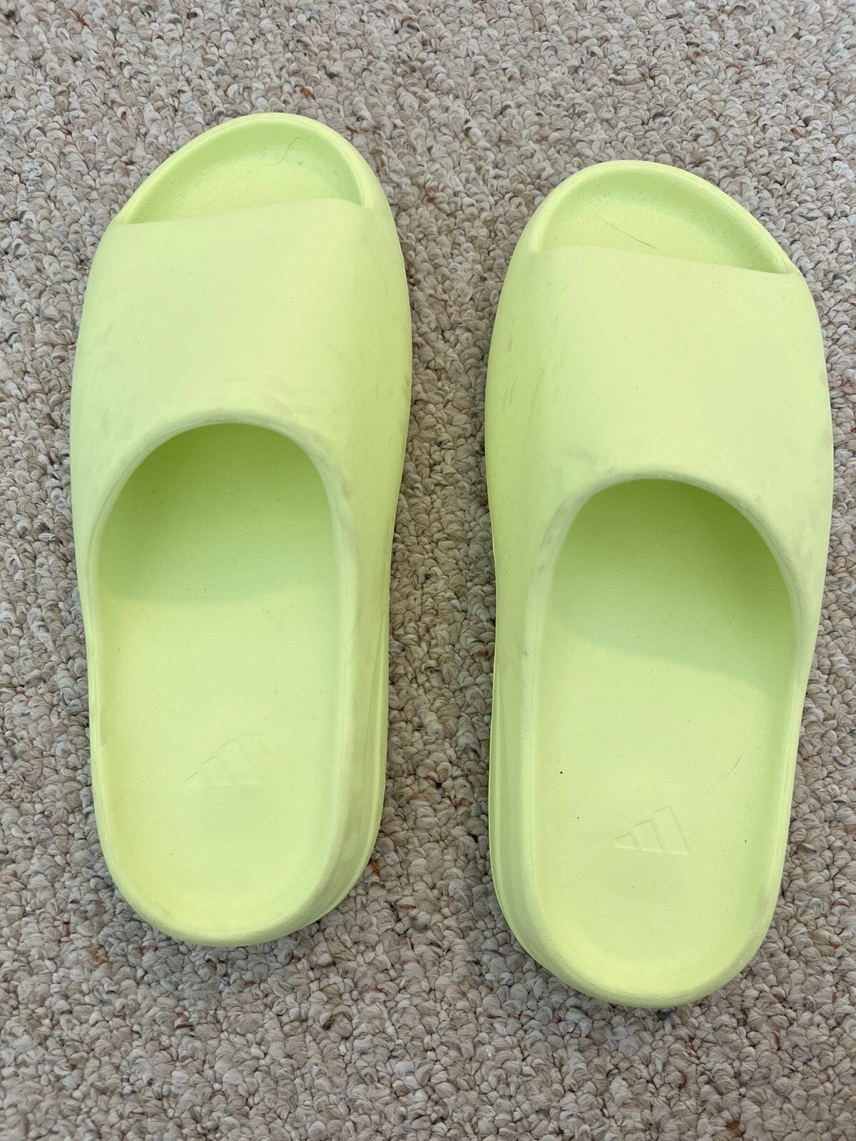 Adidas Yeezy Slides Glow Green Yellow taglia 13 Us senza scatola usate