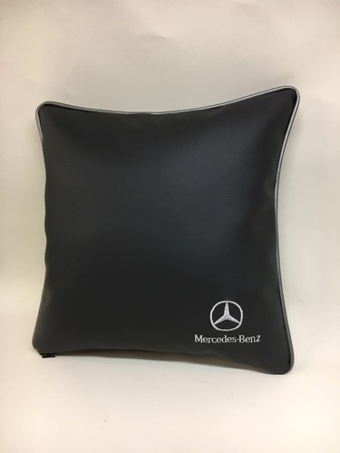 Kunstleder Mercedes Benz 17" Kissenbezug mit Faserfüllung innen Brandneu