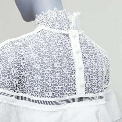 SELF PORTRAIT Military Cape Shoulder white floral lace