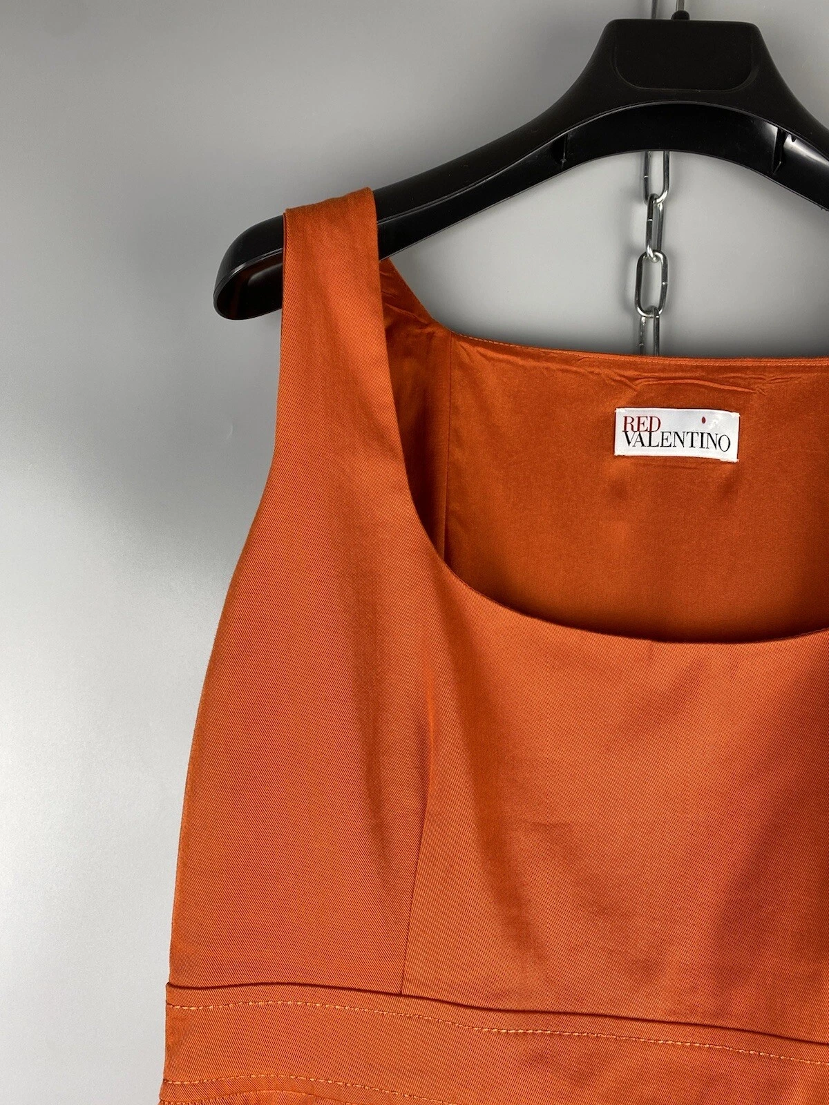 Tunica abito da serbatoio rosso Valentino rosso cotone rosso senza maniche taglia M L