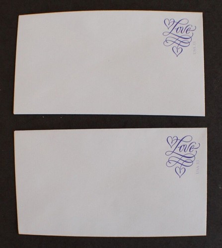 Scott U644, Love 33c, 2 envelopes.