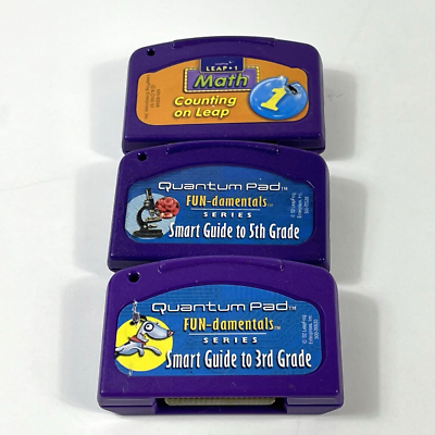 #ad #ad Lot Of 3 Leap Frog Quantum Pad Educational Games Leap Pad Learning System $15.99