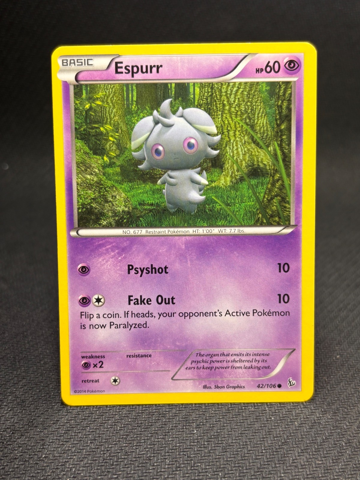 Espurr 42/106 Common Flashfire Pokemon Moderately Played