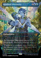 1x (89) Kindred Discovery - CONFETTI FOIL - BORDERLESS ANIME MTG Wilds of Eldrai