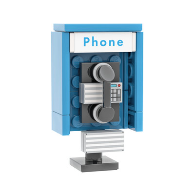 Phone Booth - Minifg Scale - MiniBuild - Add On for Your City - Brick Built