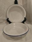 2 Mason Cash Enamour Baking/Casserole Dish White/Blue Rim Stoneware England 9.5" — photo 1