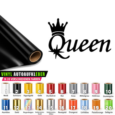 2x Queen Crown  Autoaufkleber, Car stickers Krone Königin Aufkleber 14x9cm JDM