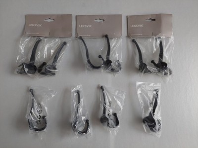 Ikea Leksvik Garderobenhaken Mantelhaken Landhaus schwarz Metall NEU