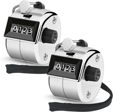 Hand Tally Counter - 2 Pack Mechanical Clicker with Large Display for Various Us