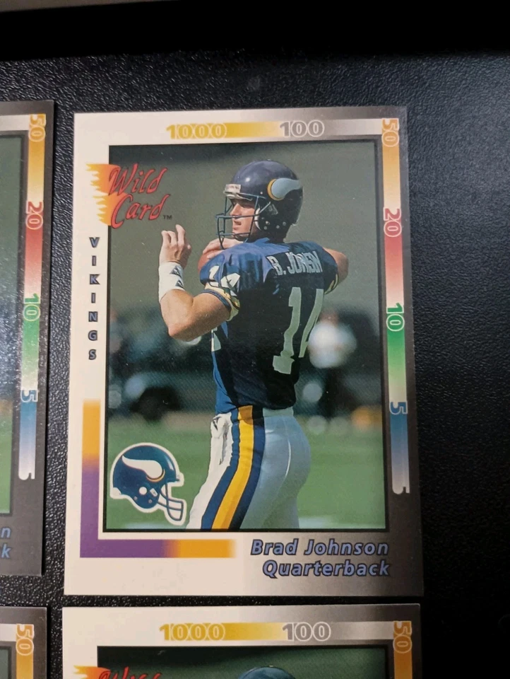 1992 Brad Johnson Wild Card #427 Rookie Minnesota Vikings Lot Of 6 Free Shipping - Image 3 of 4