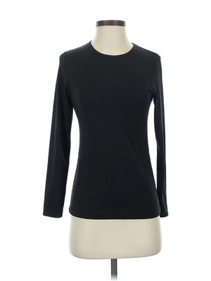 Cuddl Duds Microwear Stretch Long Sleeve Crew Neck Warm Layer Top XS Black