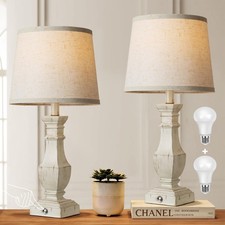 Dimmable Table Lamps Set of 2, Rustic Farmhouse Table Lamps for Living Room B...