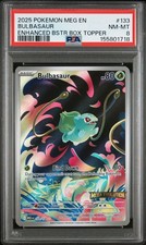 2025 Pokemon Mega Evolution Bulbasaur Enhanced Booster Stamped 133/132 PSA 8