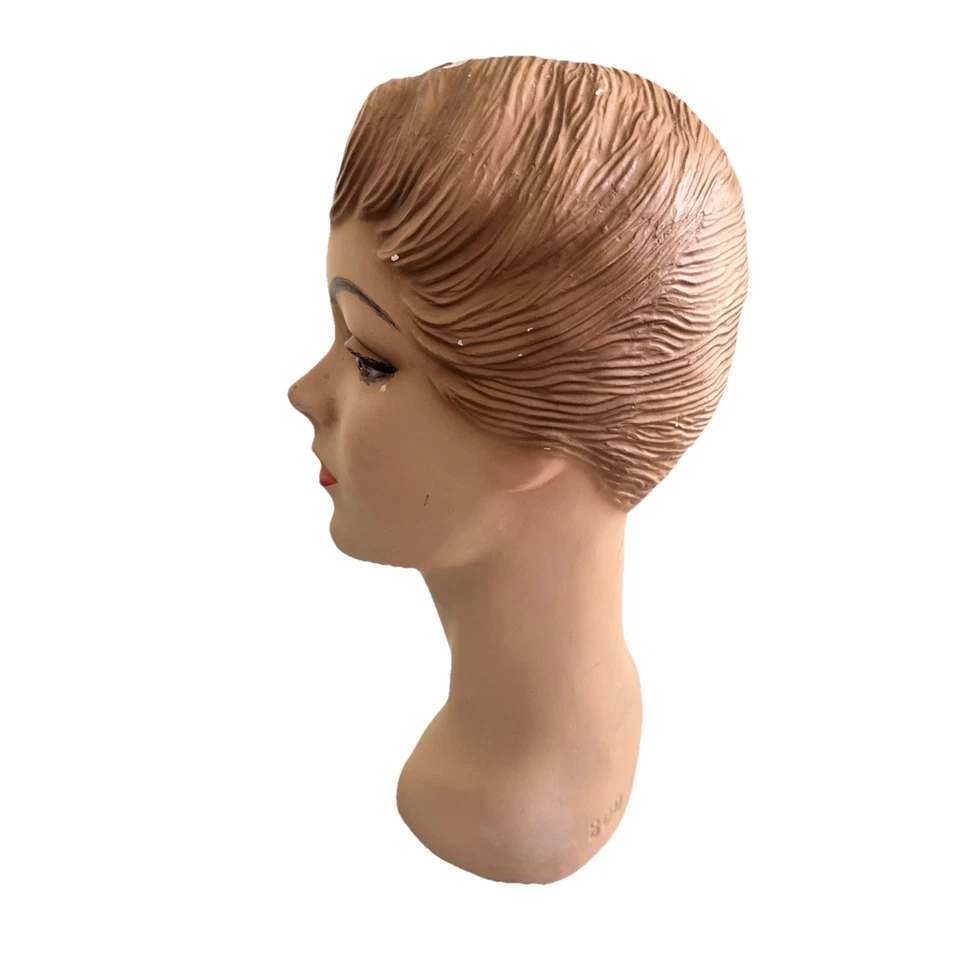 Expositor de sombrero con cabeza de maniquí vintage Foto 4 de 4