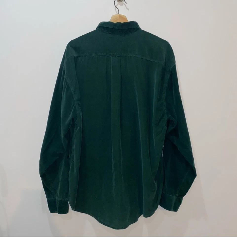 Pana 100 % algodón Croft & Barrow verde bosque oscuro abotonada, XL para hombre Foto 2 de 4