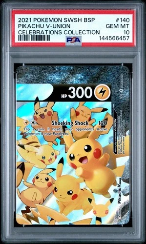 PSA 10 Pikachu V-Union Celebrations Collection 2021 Pokemon SWSH BSP #140