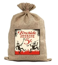 Fireside Peanuts Burlap Bag Vintage Style Bag BUR06