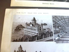 LOT OF 4 PRINTS SAN FRANCISCO VIEWS TELEGRAPH HILL SUTRO BATHS CLIFF HOUSE 19TH