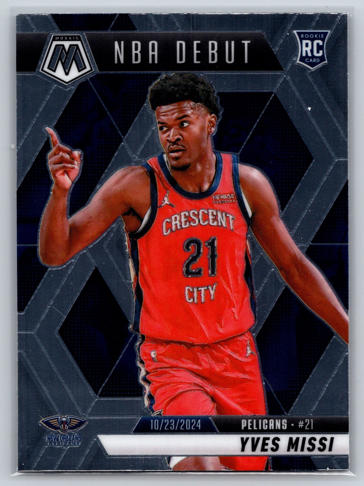 2024-25 Mosaic Yves Missi RC Rookie NBA Debut #255 Pelicans