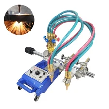 Semi-automatic Portable Handle Gas Cutting Machine Double Torch Track 110V