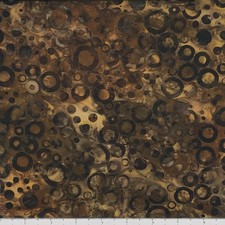 1 Yard Cut of Lunn Fabric Rings Dots Batik 100 Cotton 3841 Chocolate Brown