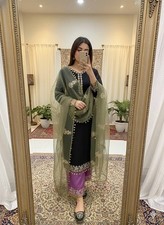 New Party Wear Roman Silk Salwar Kameez With Organza Dupatta For Women