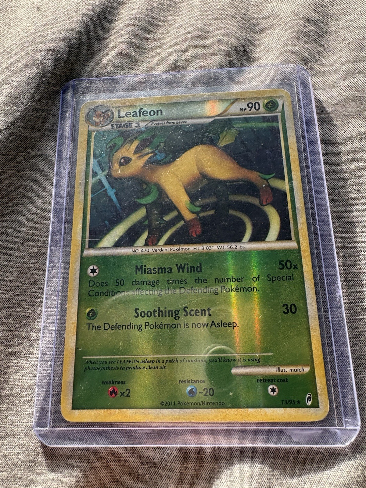 Pokemon Leafeon 13/95 Call of Legends Reverse Holo Card MP-LP