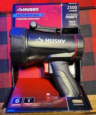Husky Rechargeable Spotlight 2500 Lumens Waterproof 6 Mode Hybrid Power